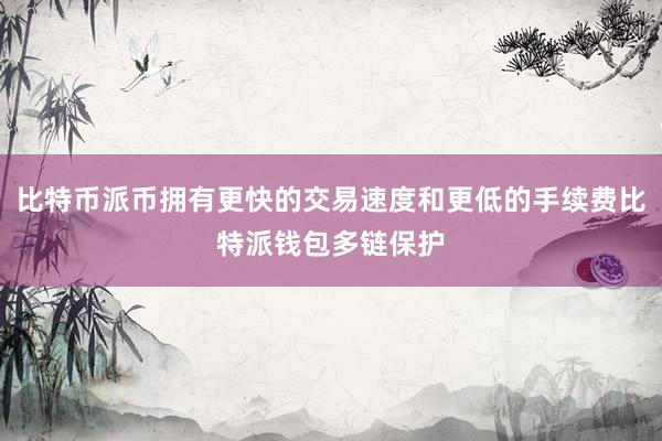 比特币派币拥有更快的交易速度和更低的手续费比特派钱包多链保护