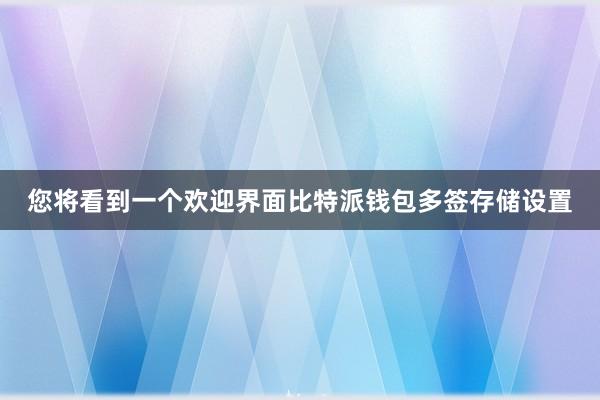 您将看到一个欢迎界面比特派钱包多签存储设置