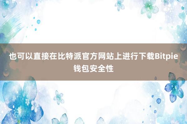 也可以直接在比特派官方网站上进行下载Bitpie钱包安全性