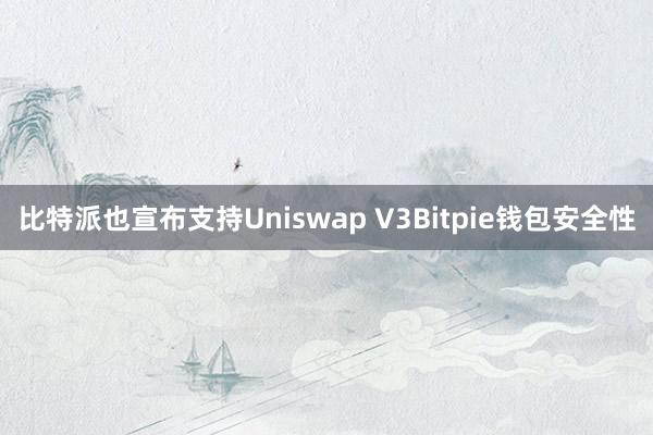 比特派也宣布支持Uniswap V3Bitpie钱包安全性