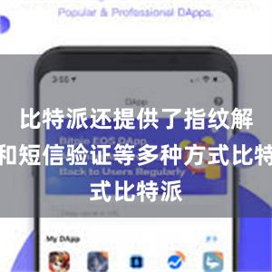 比特派还提供了指纹解锁和短信验证等多种方式比特派