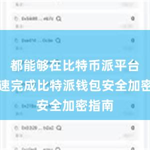 都能够在比特币派平台上快速完成比特派钱包安全加密指南